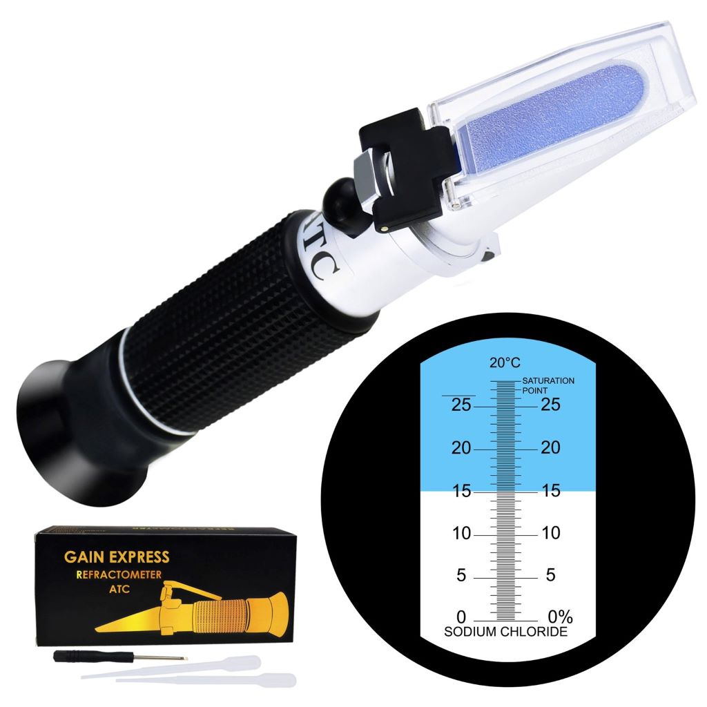 Salinity refractometer vs test strips saltwater aquarium measurement