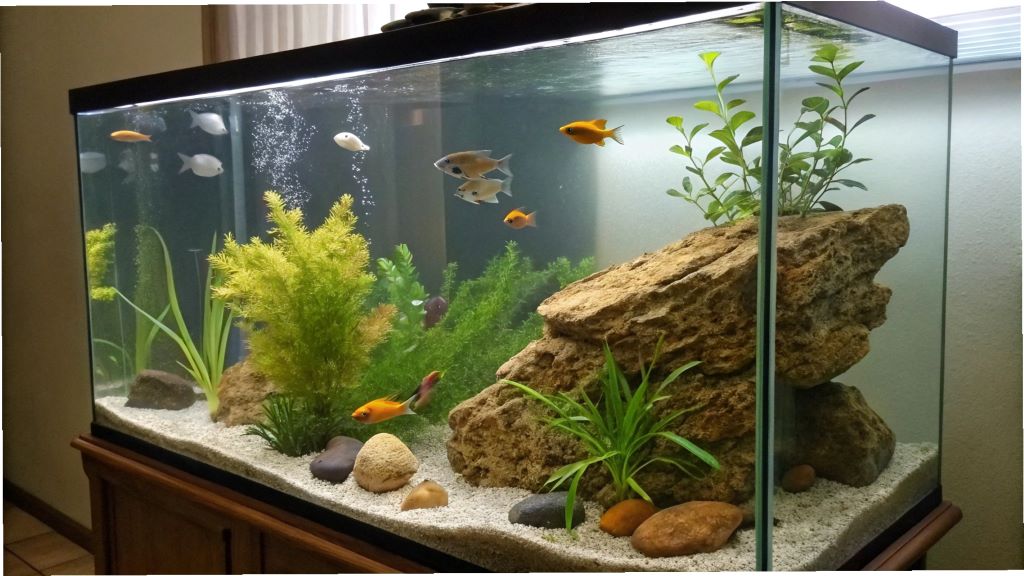 Fish and Setup of Tropical Freshwater Community Aquarium