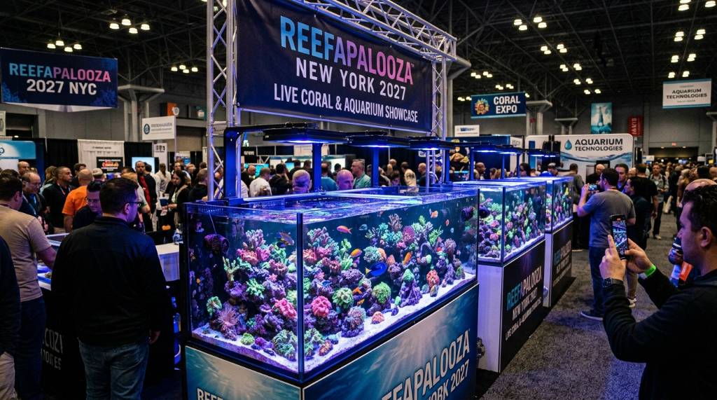 Glowing saltwater aquarium tanks showcased at Reefapalooza New York 2027